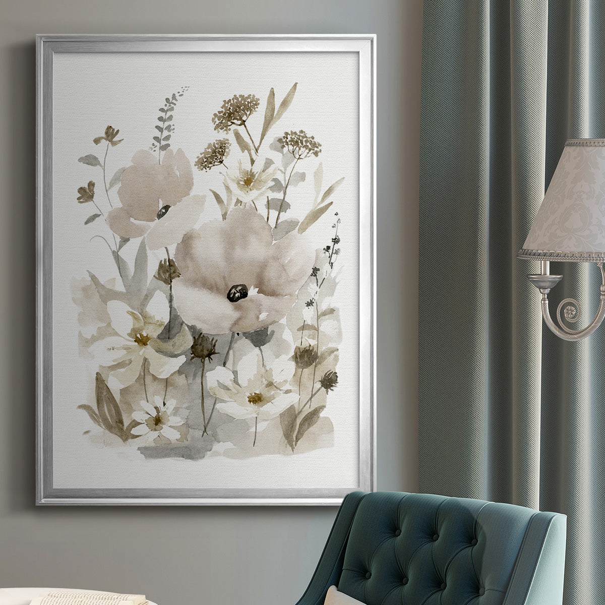 Neutral Nature II - Modern Framed Canvas Print