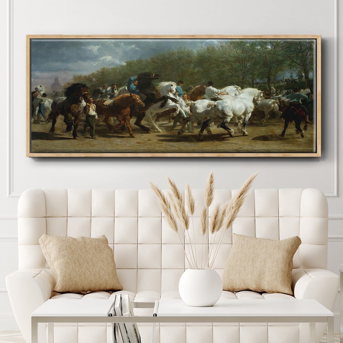 The Horse Fair - Floater Framed Canvas Print