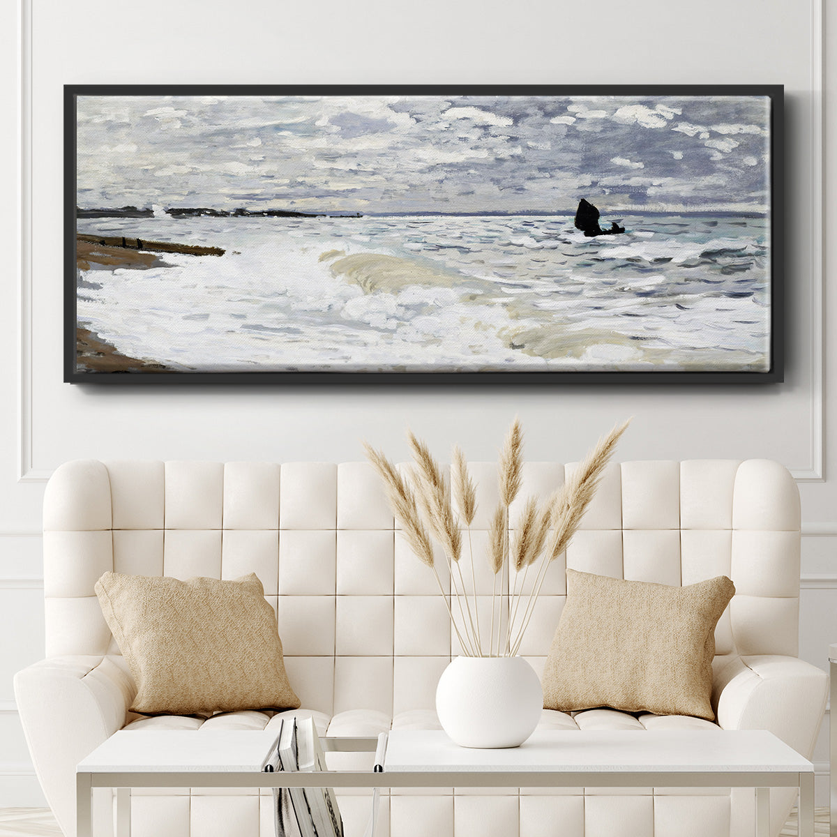 The Sea at Le Havre, 1868 - Floater Framed Canvas Print