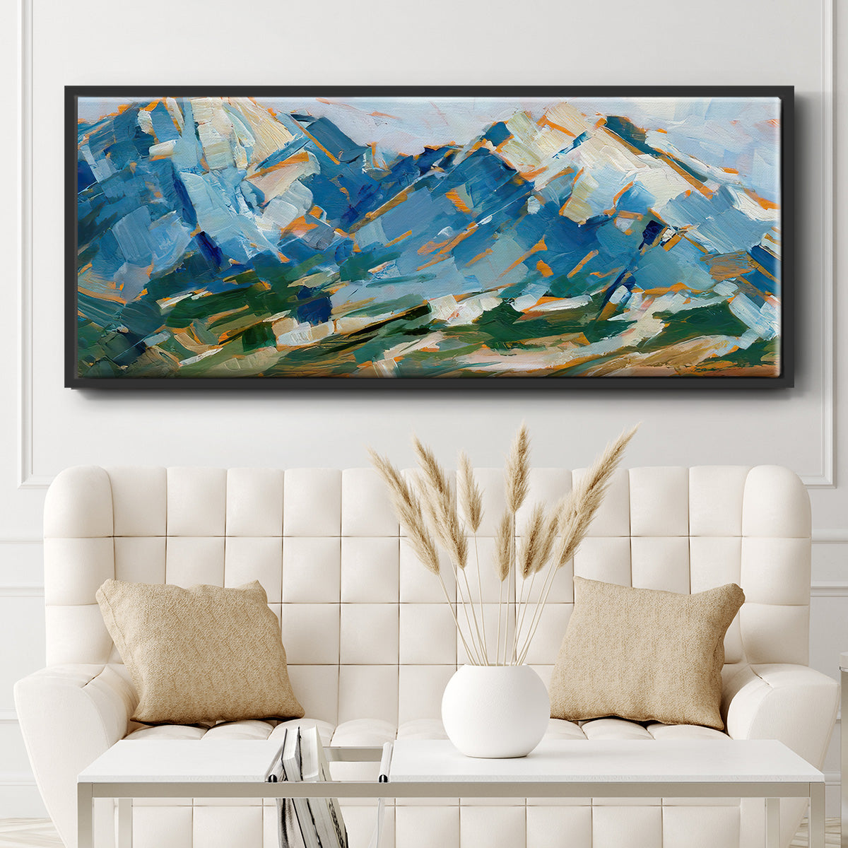 Blue Mountain Peaks I - Floater Framed Canvas Print
