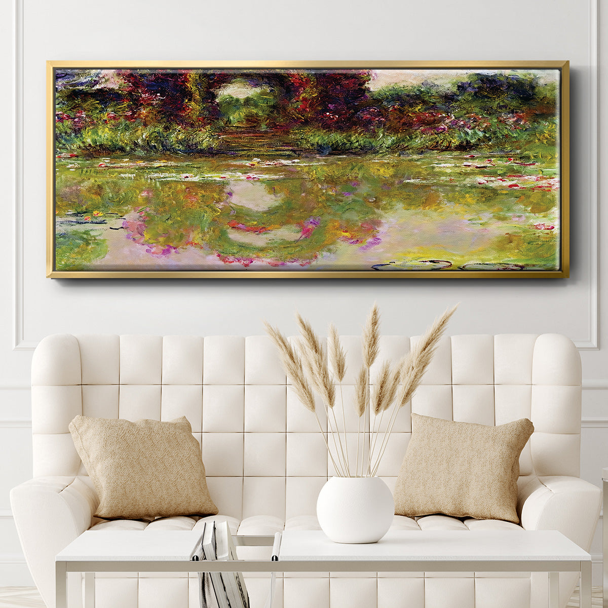 Rose Arches at Giverny, 1913 - Floater Framed Canvas Print
