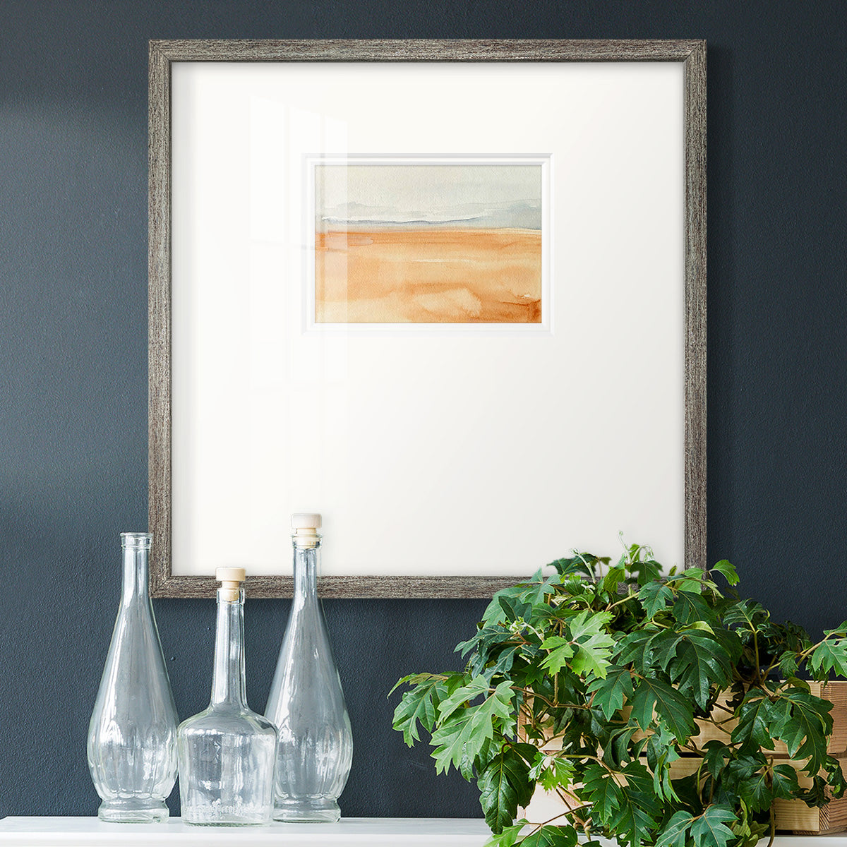 Ash Blue Horizon I - Double Matboard Framed Print