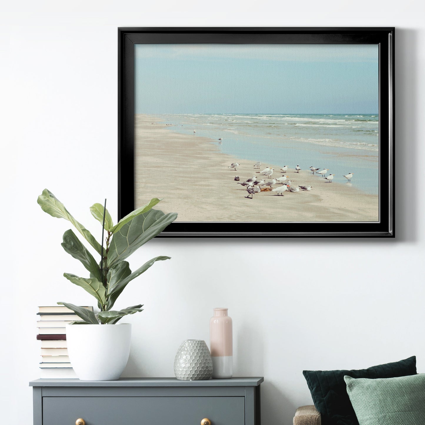 Padre Island Shore Birds Premium Classic Framed Canvas - Ready to Hang