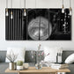 Three-panel canvas wall art featuring vintage car grille detail, displayed in a modern living room above seating.
