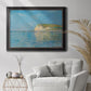 Impressionist coastal low-tide seascape at Pourville by Claude Monet in an ornate black frame with gilded inner detail displayed in a bright interior setting.