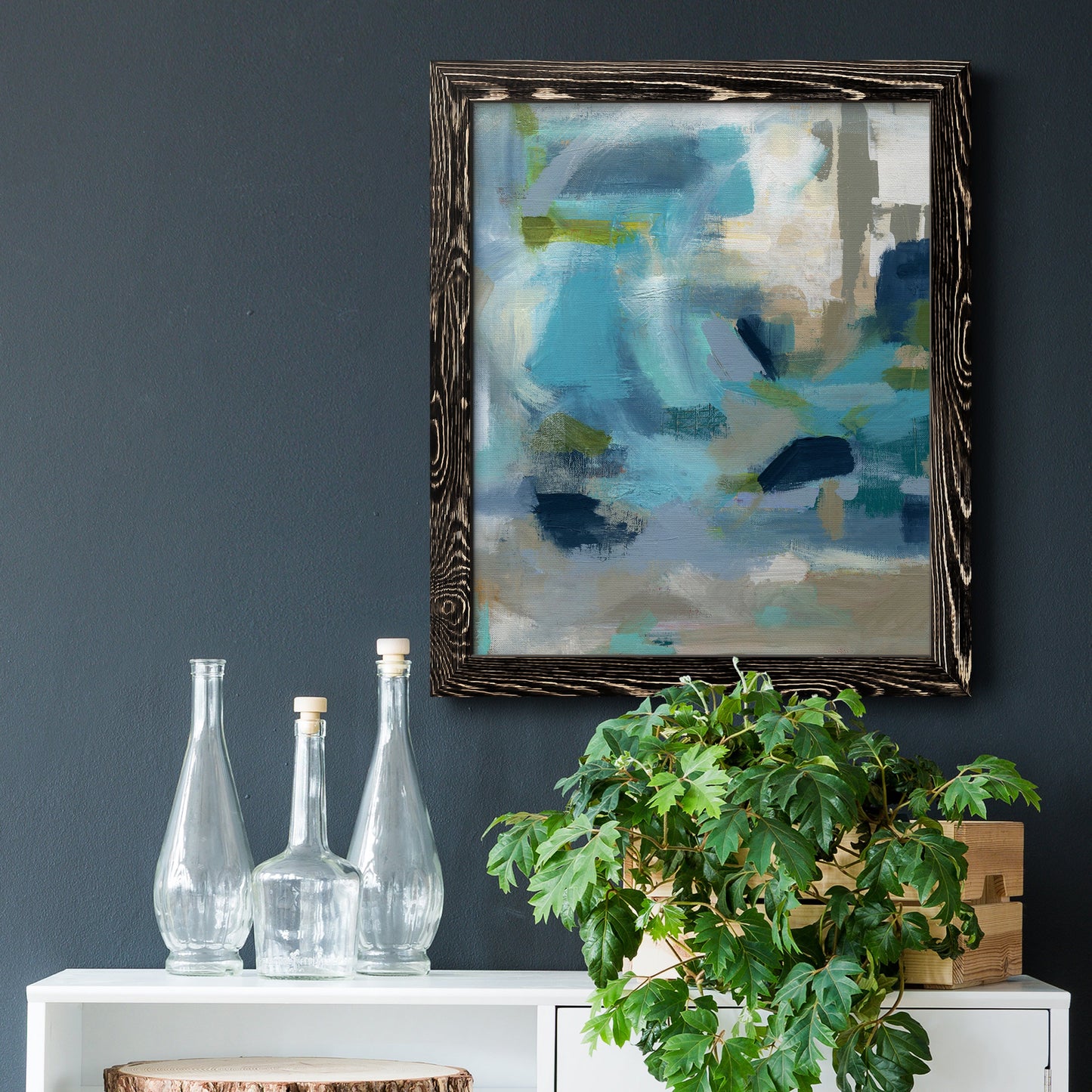 Circle the Beachfront - Barnwood Framed Canvas Print