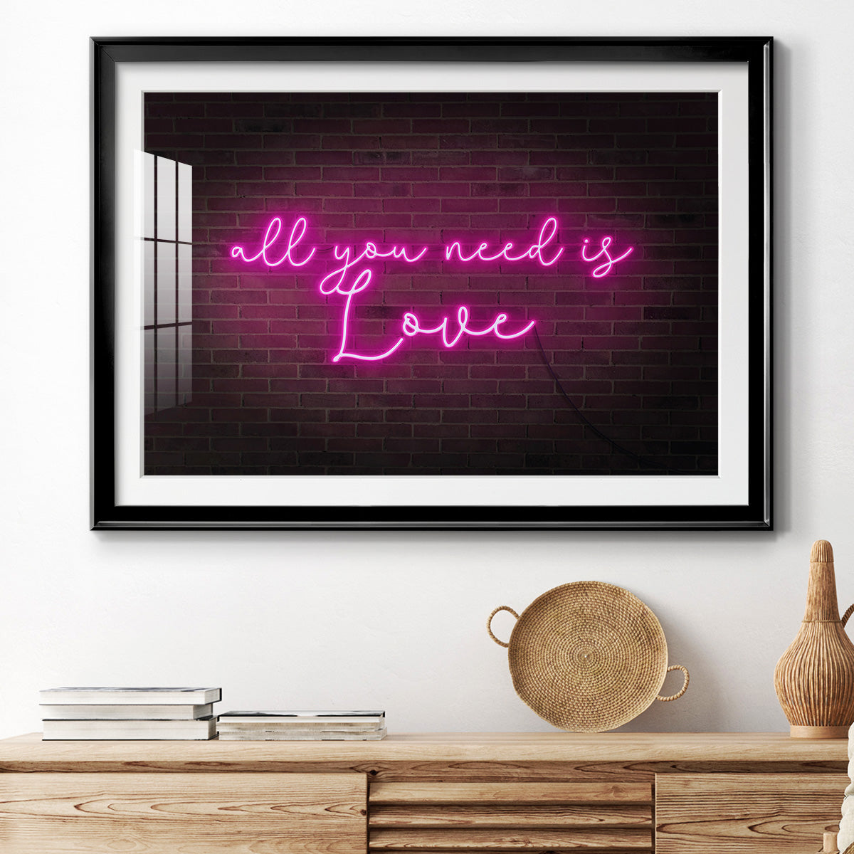 Neon Love I - Modern Framed Art Print