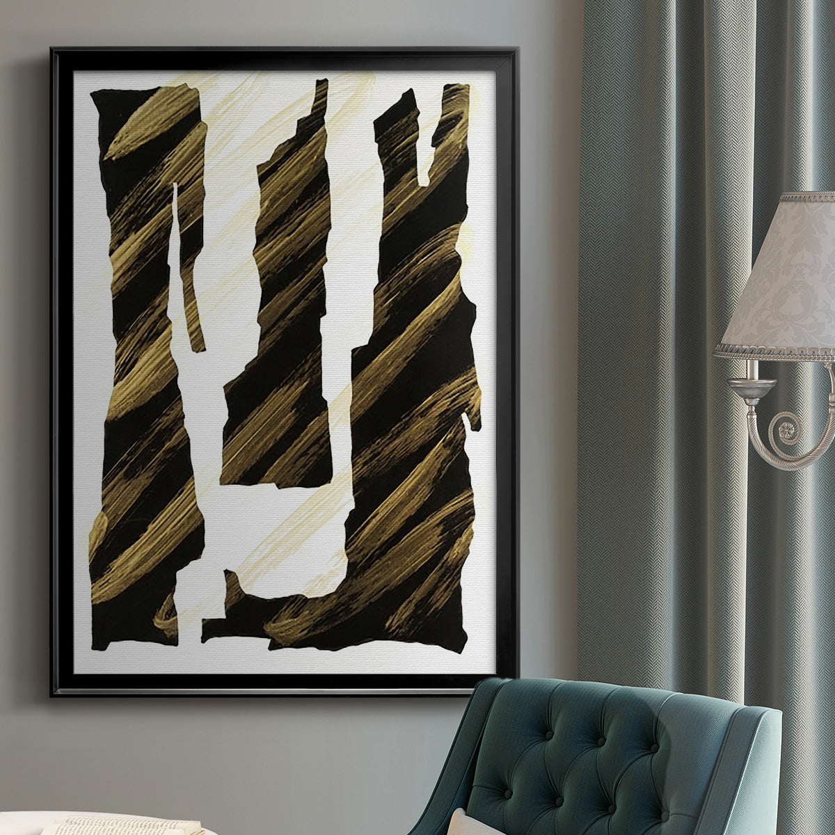 Onyx Obelisks I - Modern Framed Canvas Print