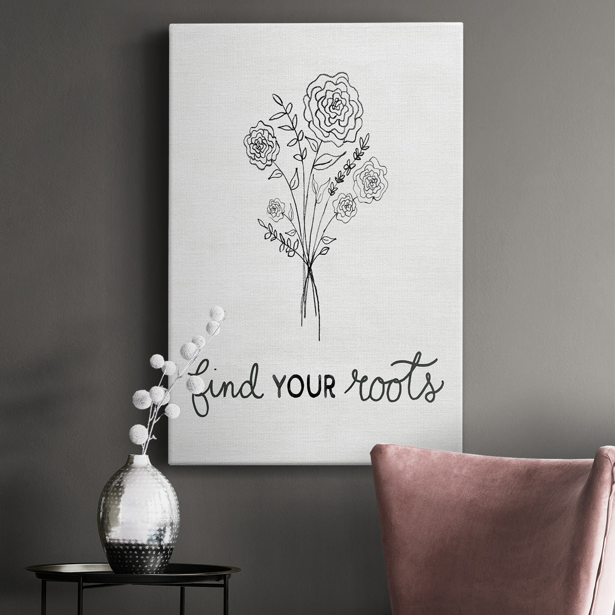 Find Your Roots Sketch - Canvas Art Print