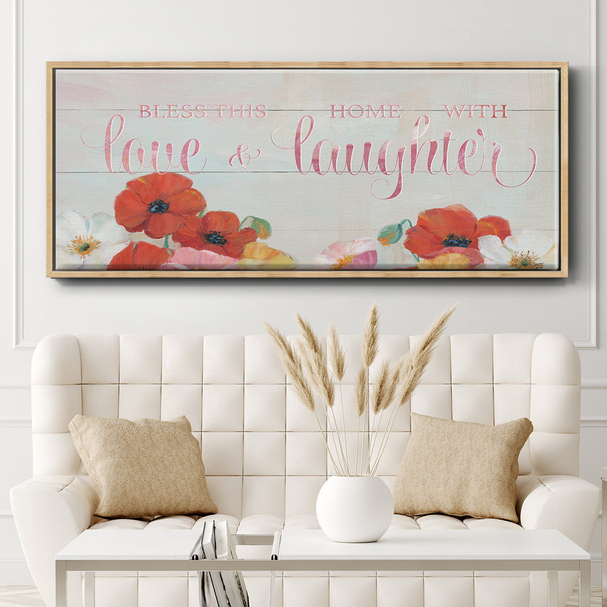 Bless this Home - Floater Framed Canvas Print