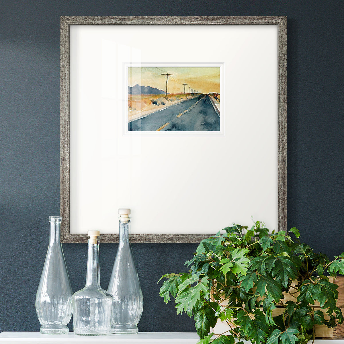 Deserted Highway II Premium Framed Print Double Matboard