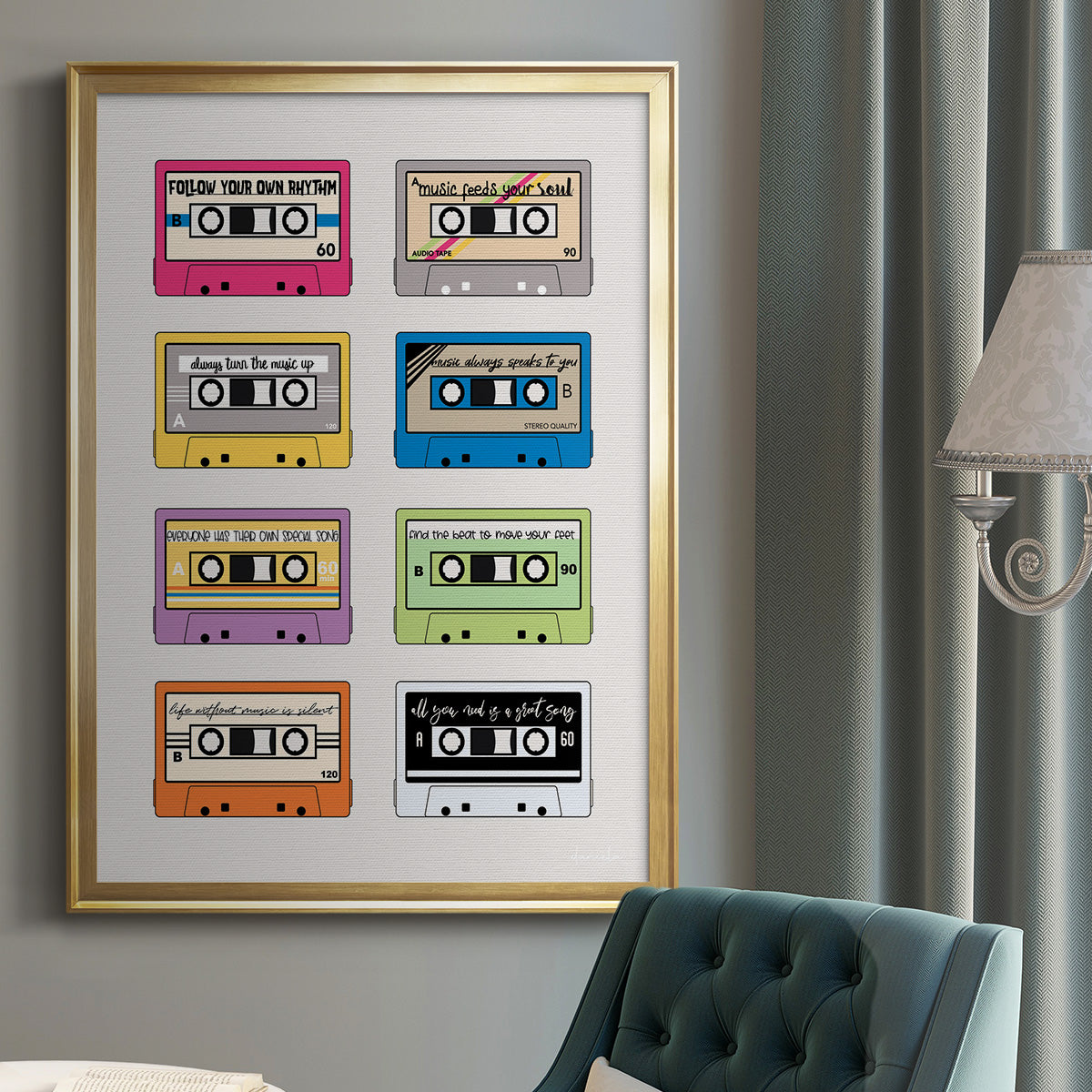 Musical Inspiration - Modern Framed Canvas Print