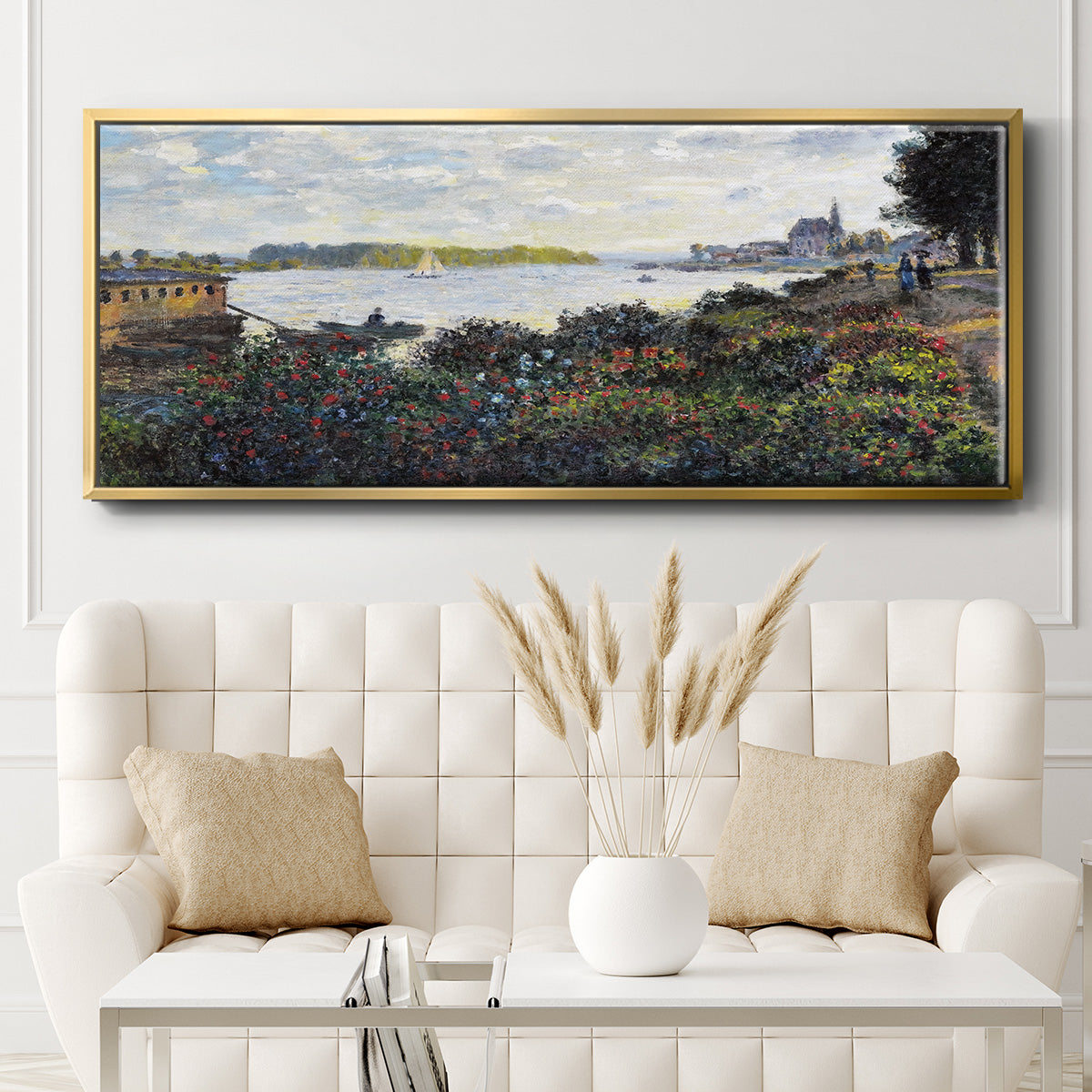 The Seine at Argenteuil, 1877 - Floater Framed Canvas Print