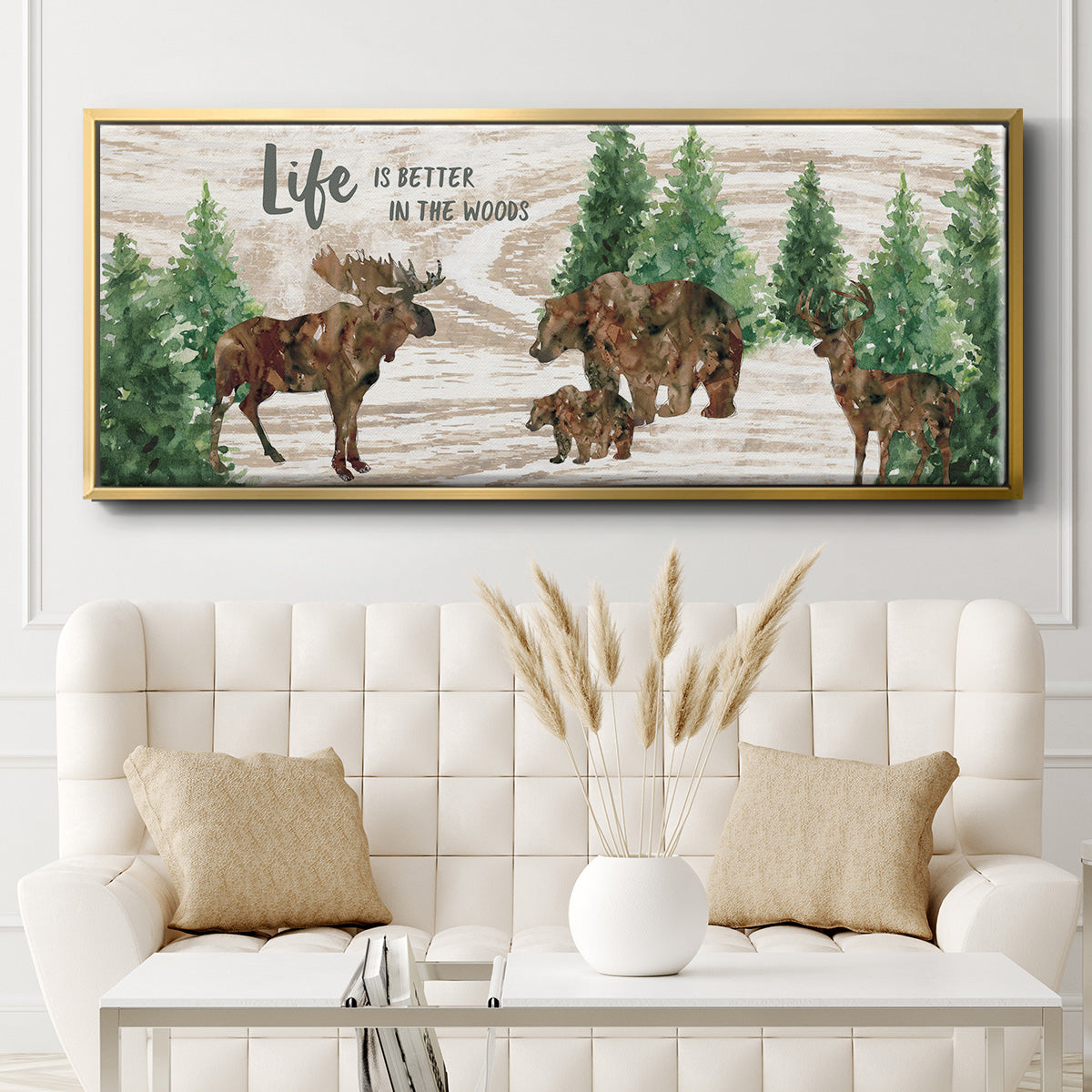 Better in the Woods - Floater Framed Canvas Print