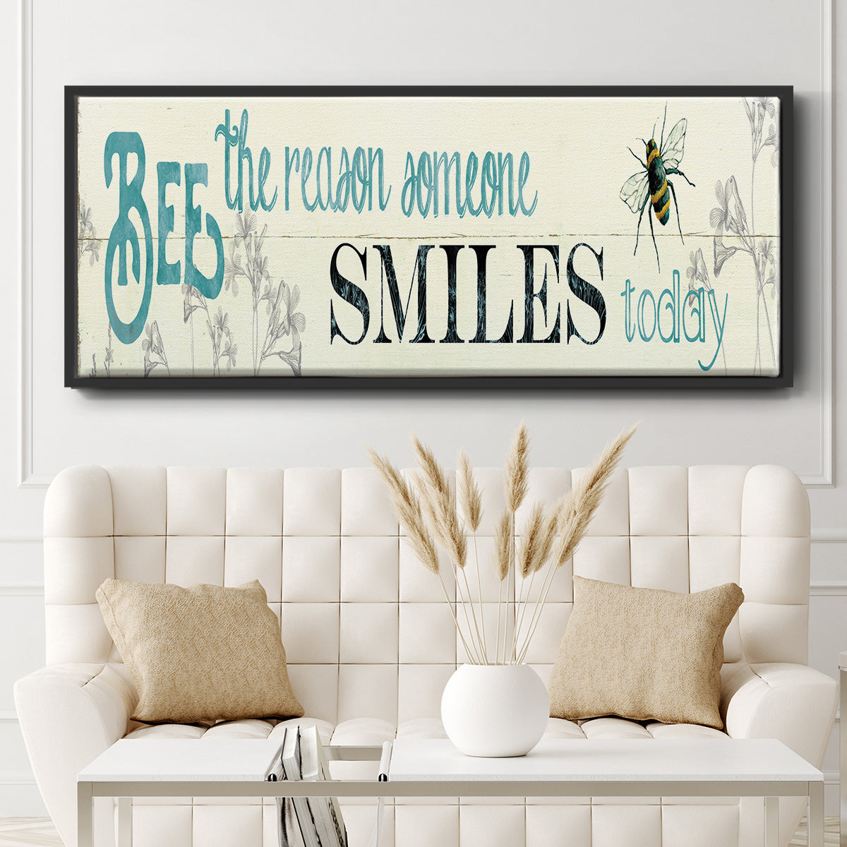 Bee The Reason - Floater Framed Canvas Print