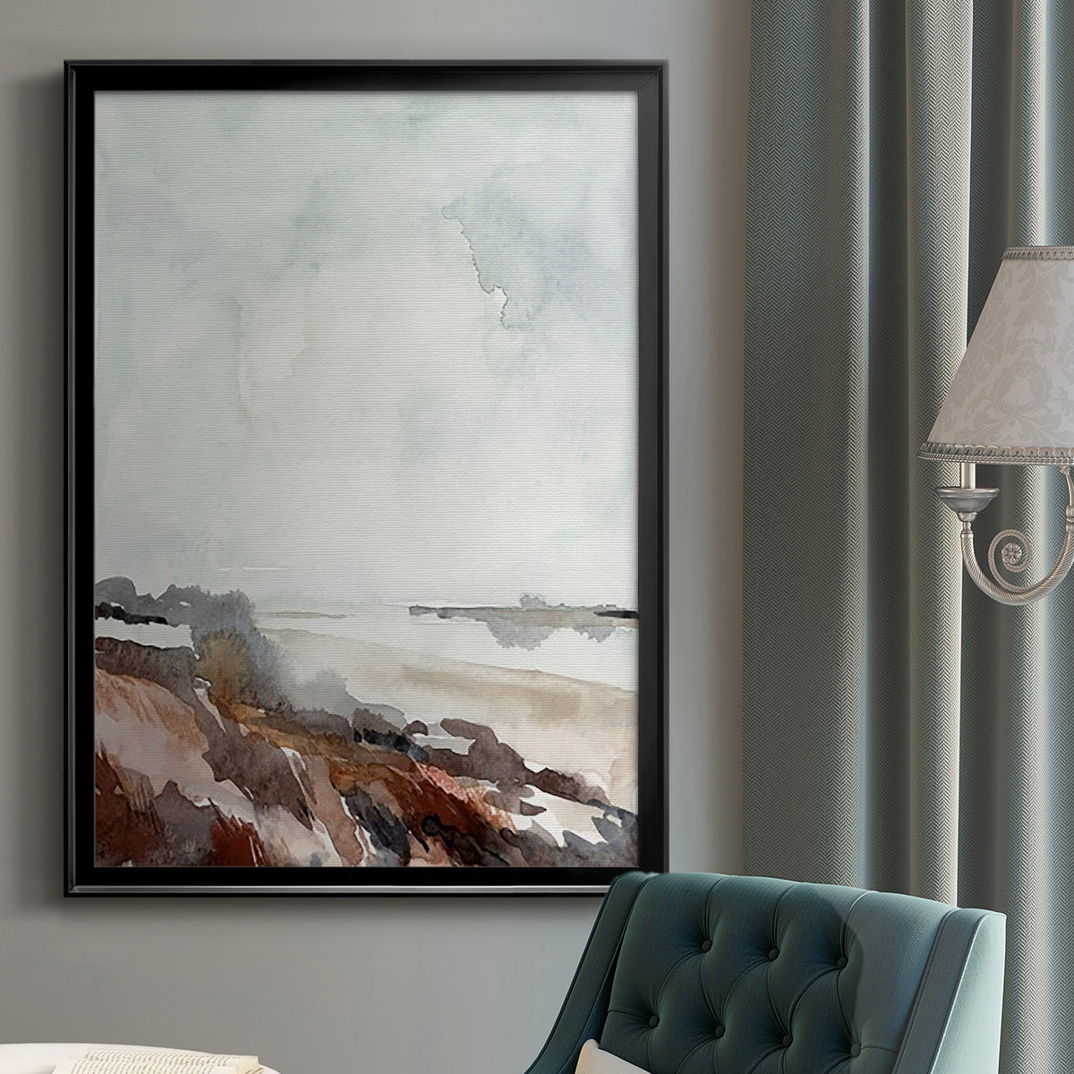 Coastal Inlet Study II - Modern Framed Canvas Print