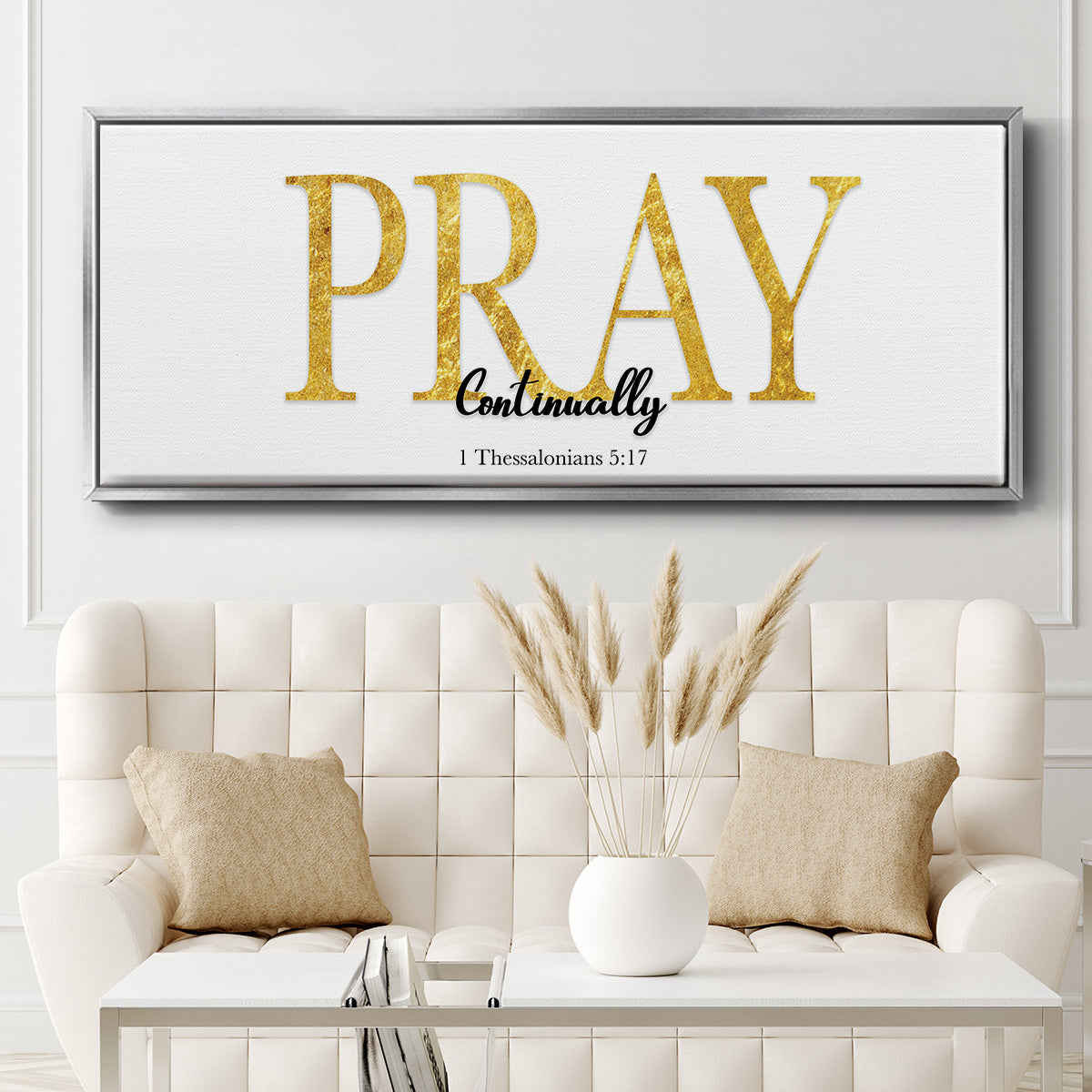 Pray Continually - Floater Framed Canvas Print