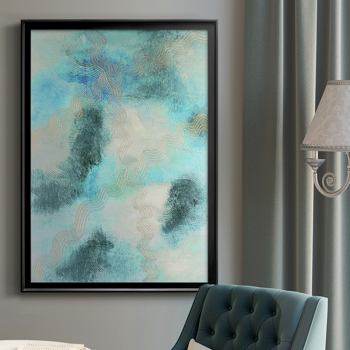 Blue Shift II - Modern Framed Canvas Print