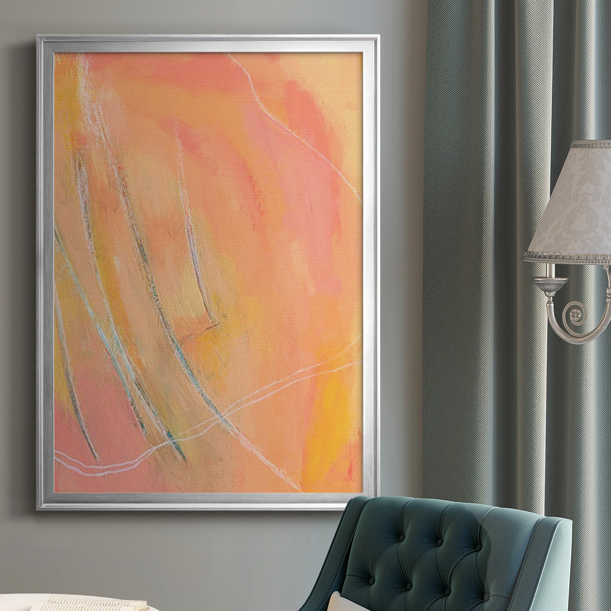 Peach Bliss I - Modern Framed Canvas Print