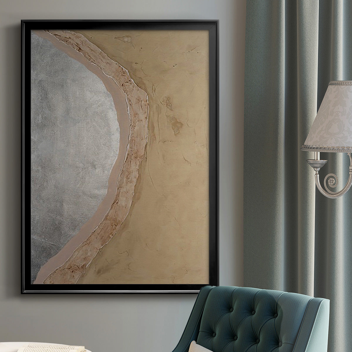 Silver Lake I - Modern Framed Canvas Print