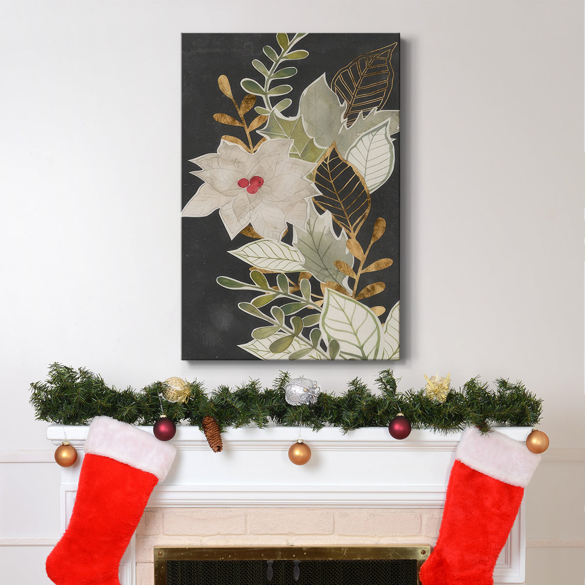 Gilded Christmas Collection B - Gallery Wrapped Canvas