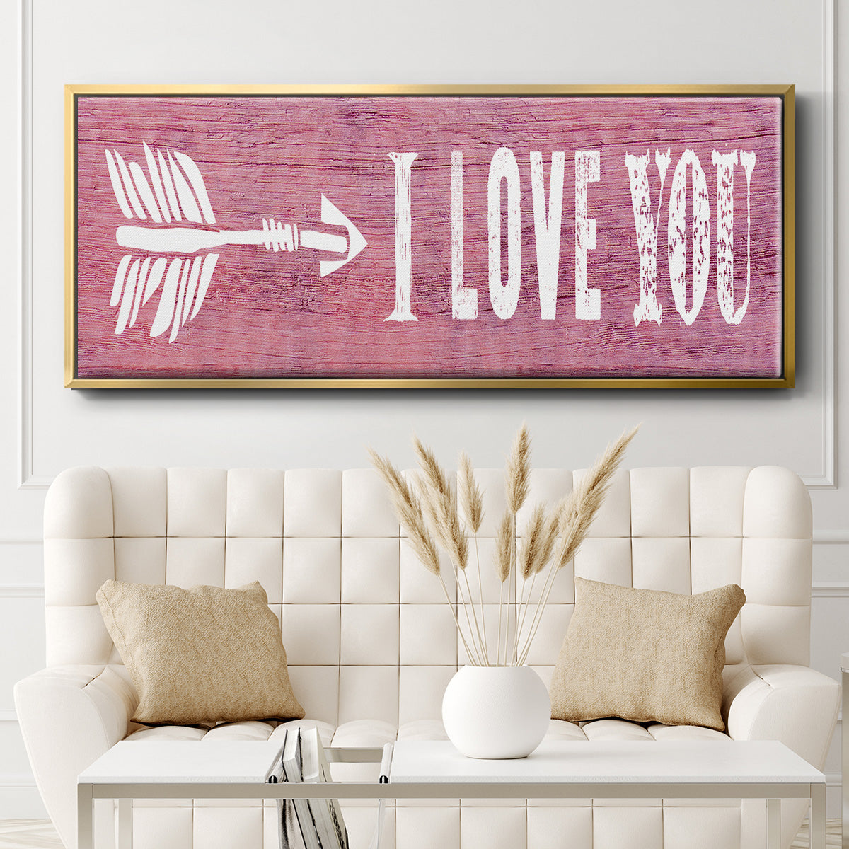 I Love You - Floater Framed Canvas Print