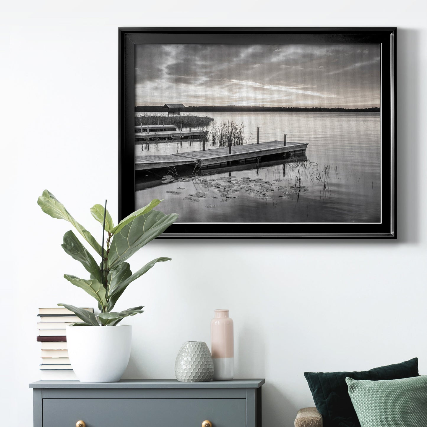 Soft Summer Sunrise - Modern Framed Canvas Print