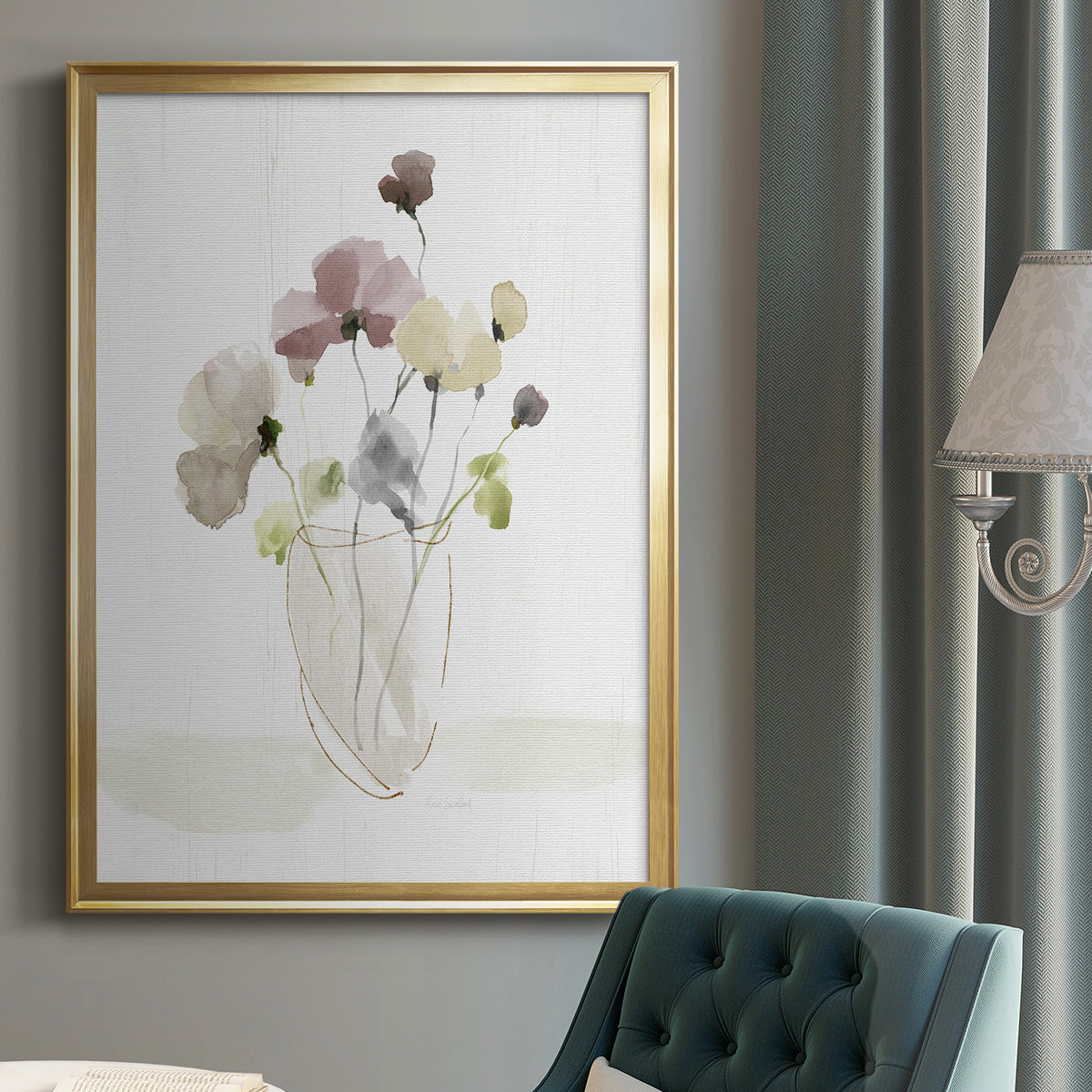 Choose Happy Bouquet I - Modern Framed Canvas Print