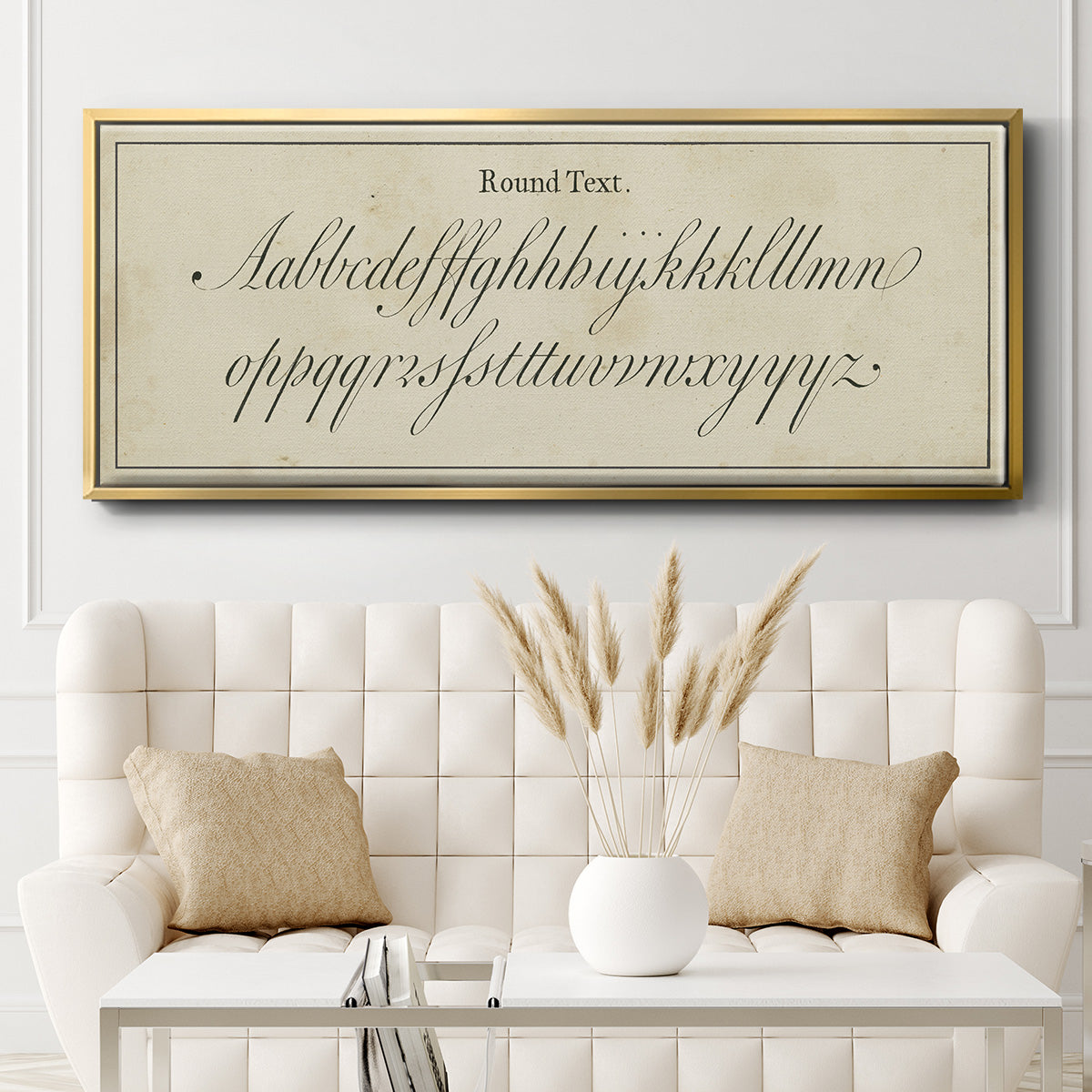 Manuscript Sampler II - Floater Framed Canvas Print
