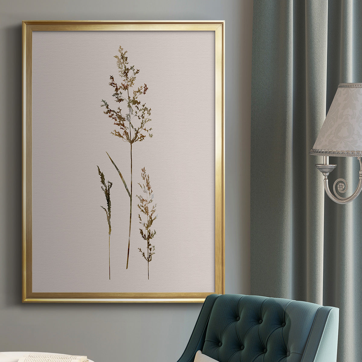 Delicate Stems II - Modern Framed Canvas Print