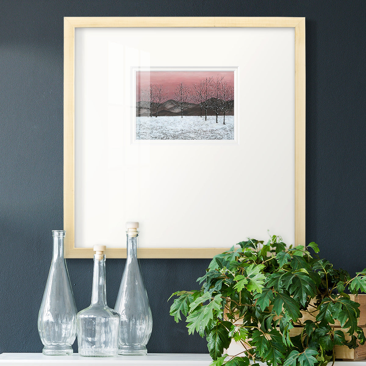 Sunset Snowfall II Premium Framed Print Double Matboard