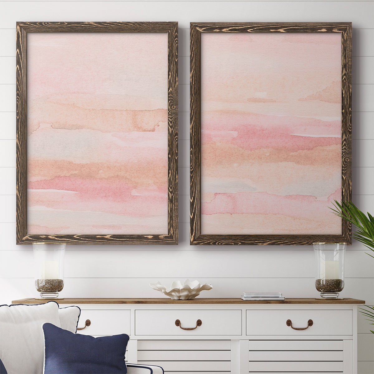 Rose Fade I - Premium Framed Canvas 2 Piece Set - Ready to Hang