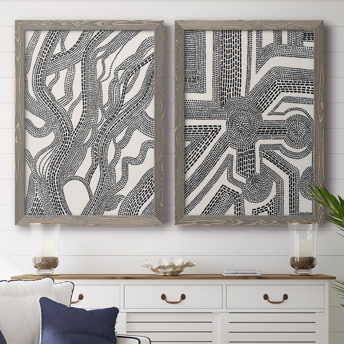 Dots and Dashes I - Premium Framed Canvas - Ready to Hang