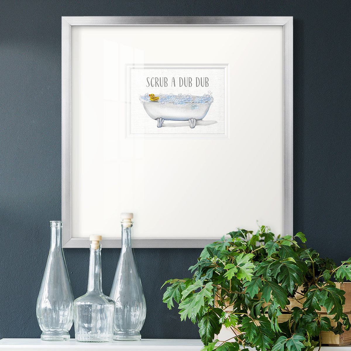 Scrub a Dub Premium Framed Print Double Matboard