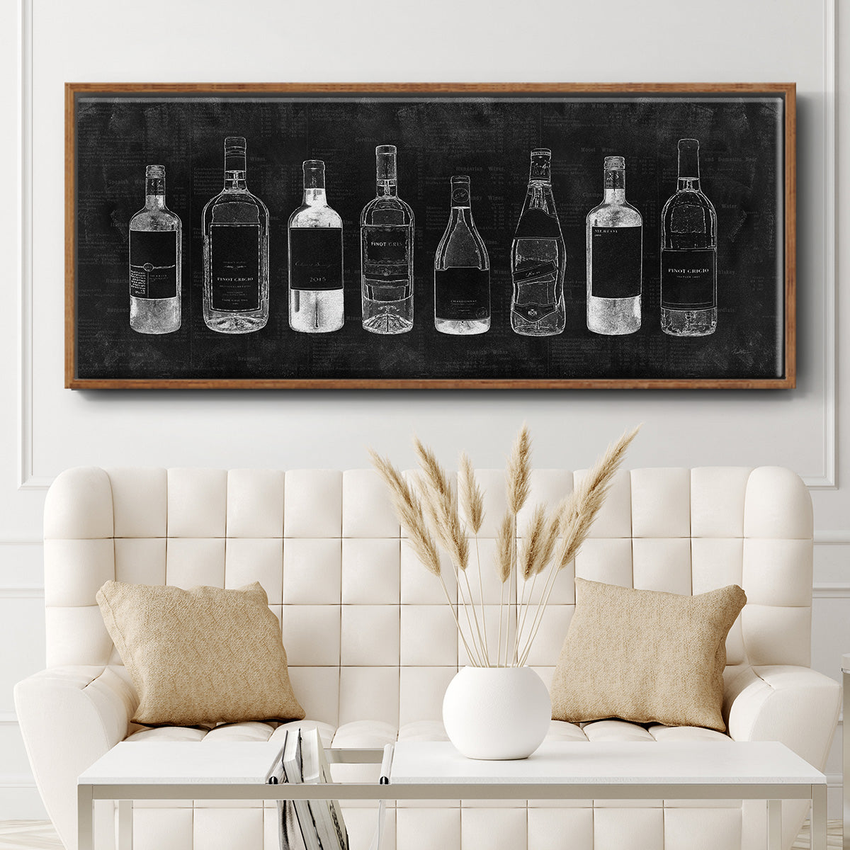 Wine Cellar - Floater Framed Canvas Print