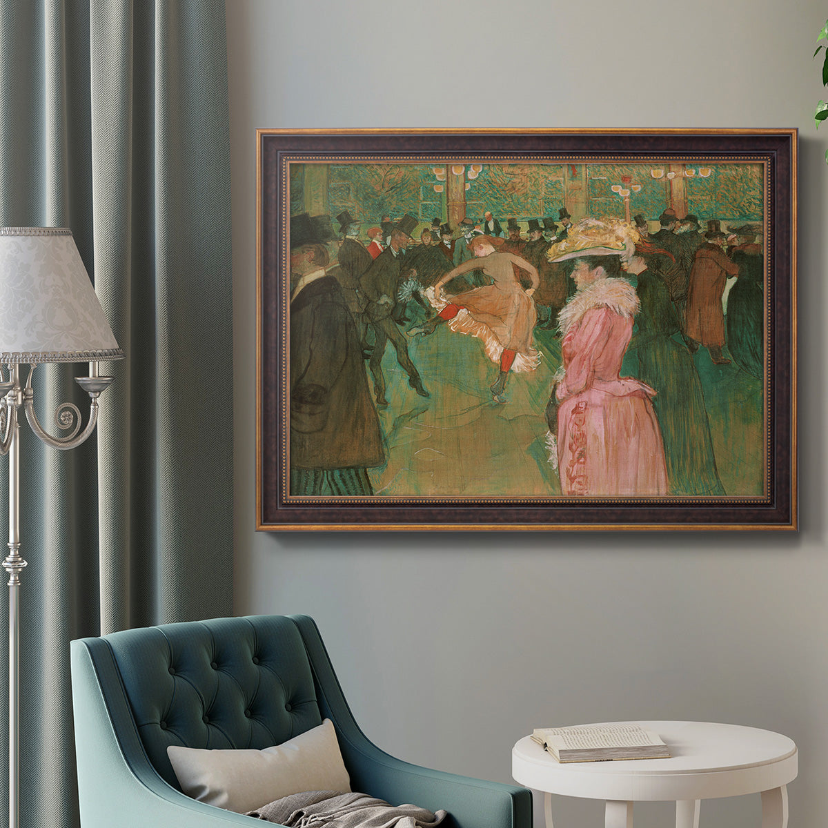 At the Moulin Rouge, The Dance - Ornate Framed Canvas Print