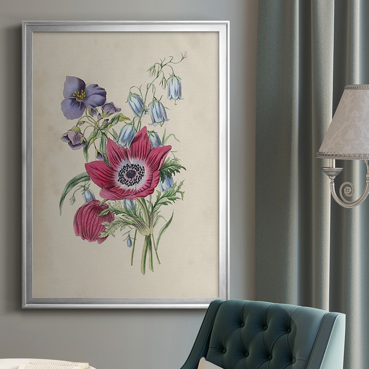 Antique Garden Bouquet I - Modern Framed Canvas Print