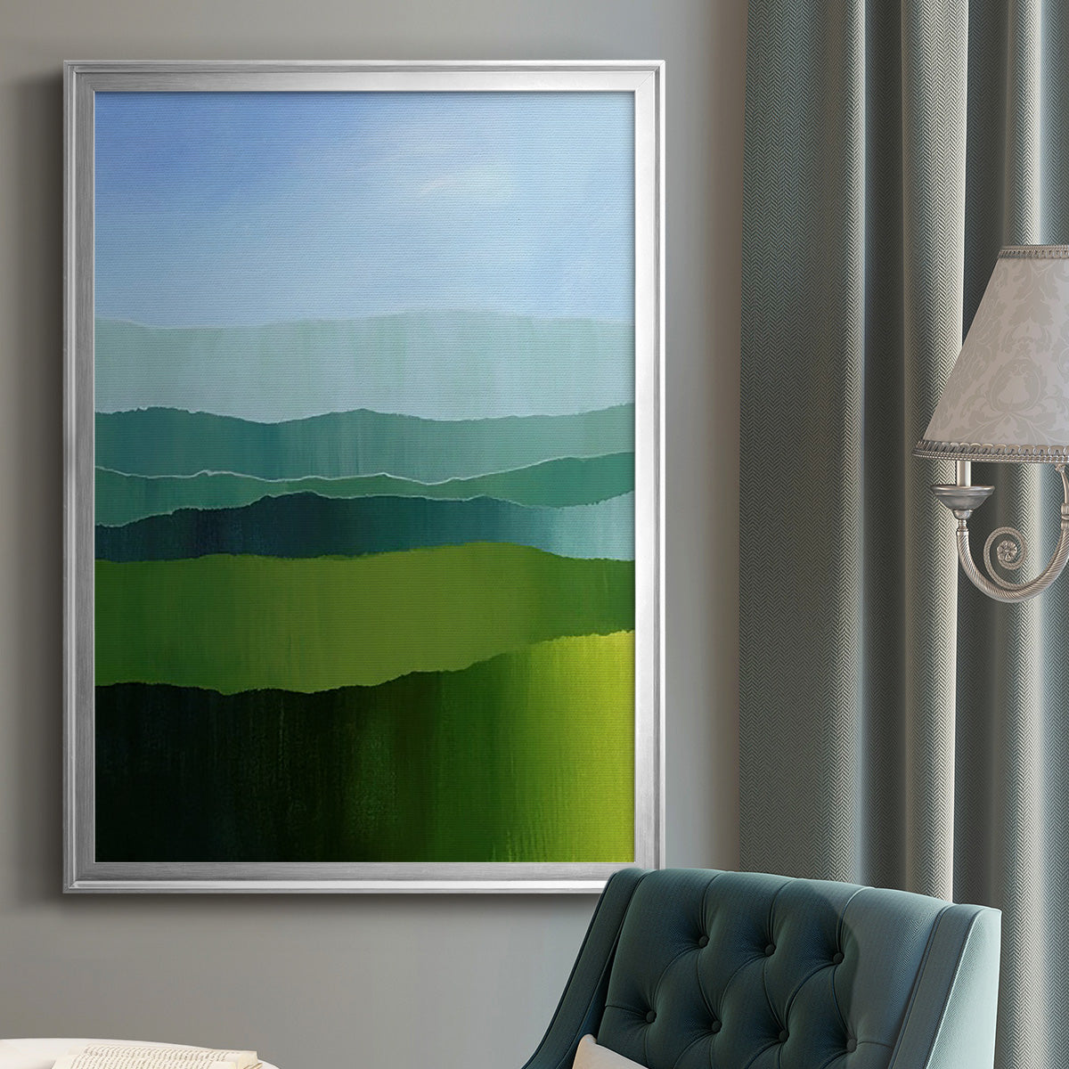 Blue Ridge Fade I - Modern Framed Canvas Print