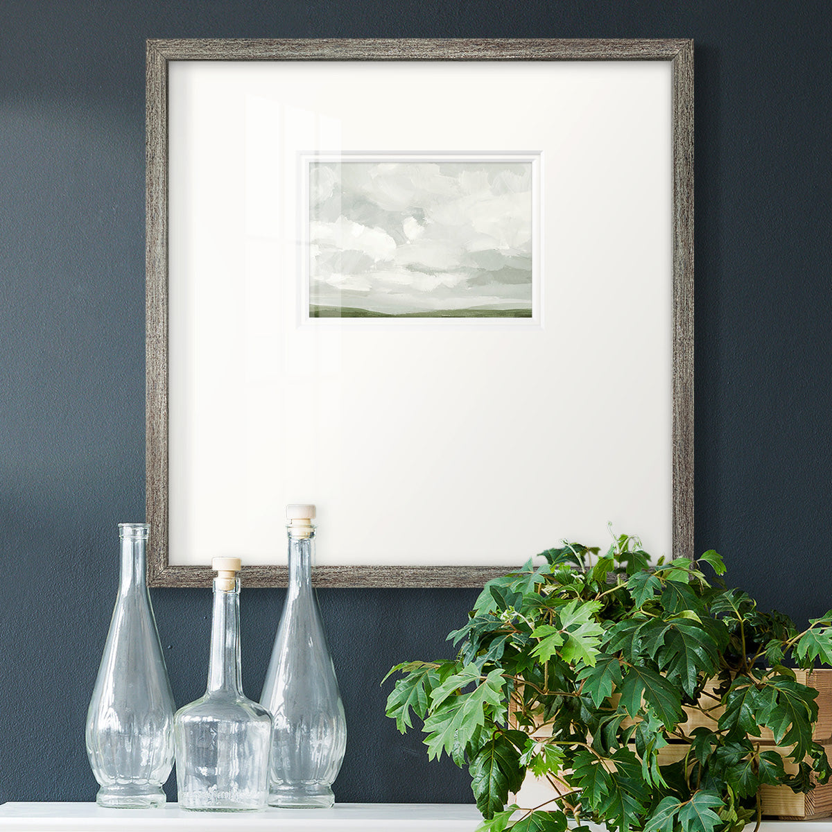 Gray Stone Sky IV - Double Matboard Framed Print