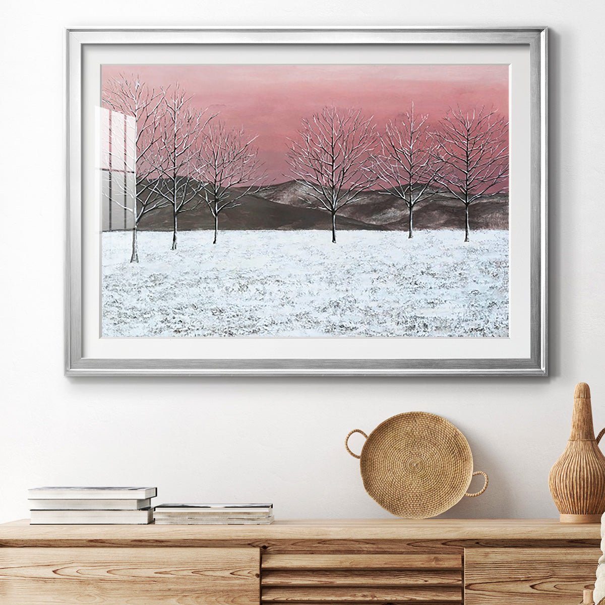 Sunset Snowfall I Premium Framed Print - Ready to Hang