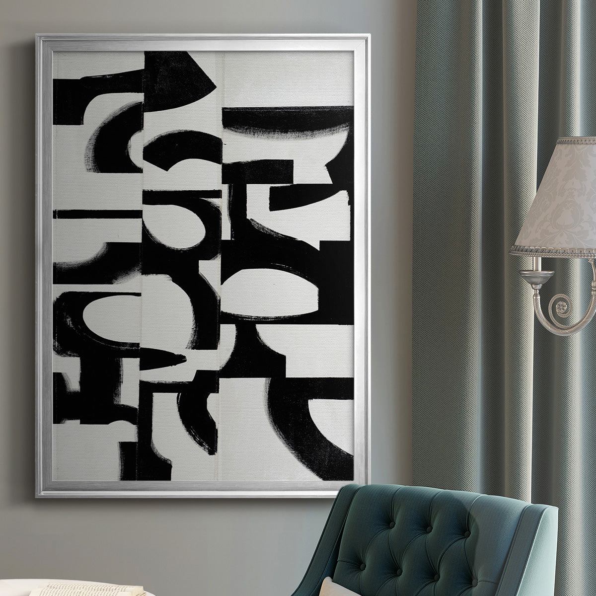 Prosperous Elements V9 - Modern Framed Canvas Print