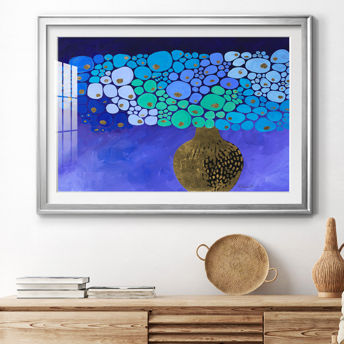 Blue Poppies II - Modern Framed Art Print