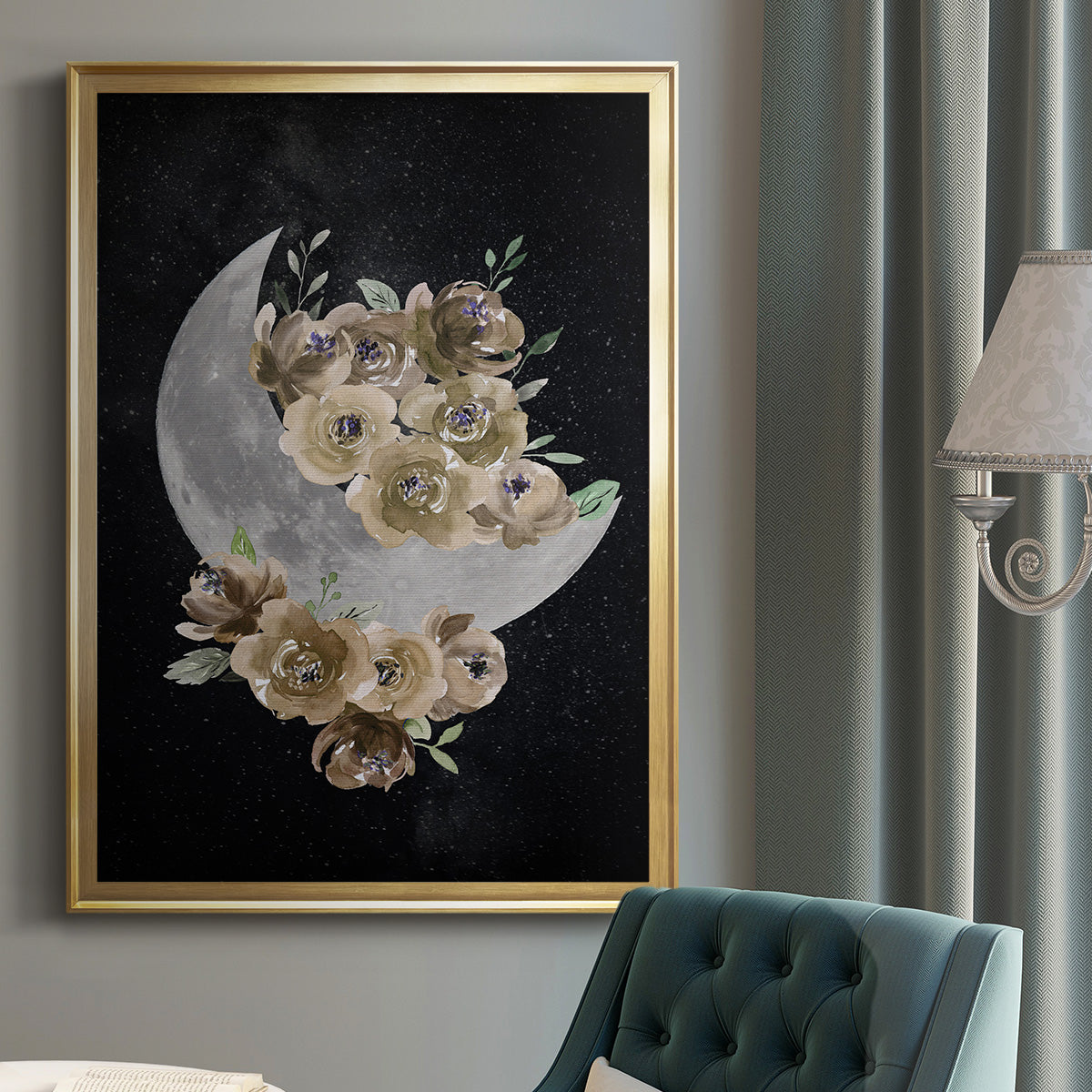 Bohemian Moon - Modern Framed Canvas Print