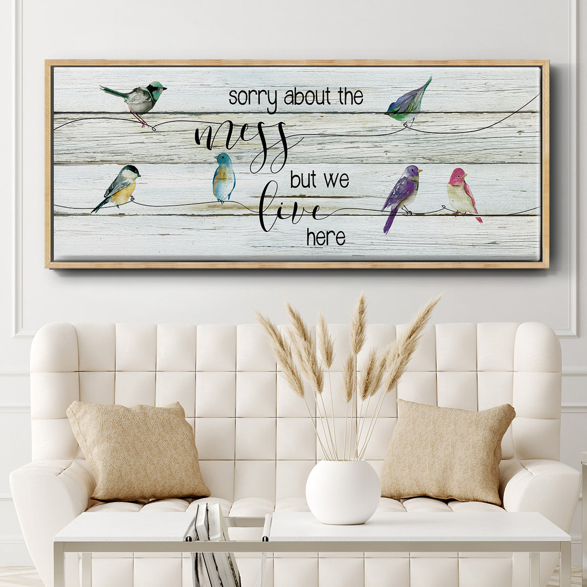 We Live Here - Floater Framed Canvas Print