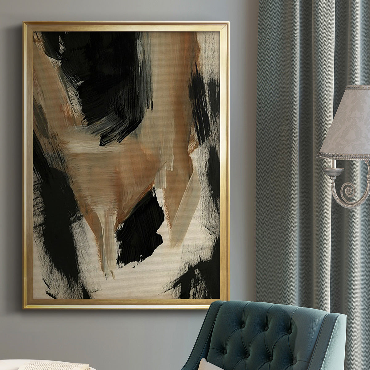 Baked Paintstrokes II - Modern Framed Canvas Print