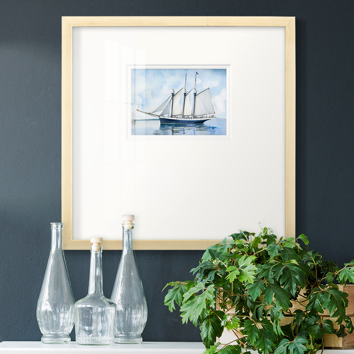 Blue Sail Premium Framed Print Double Matboard