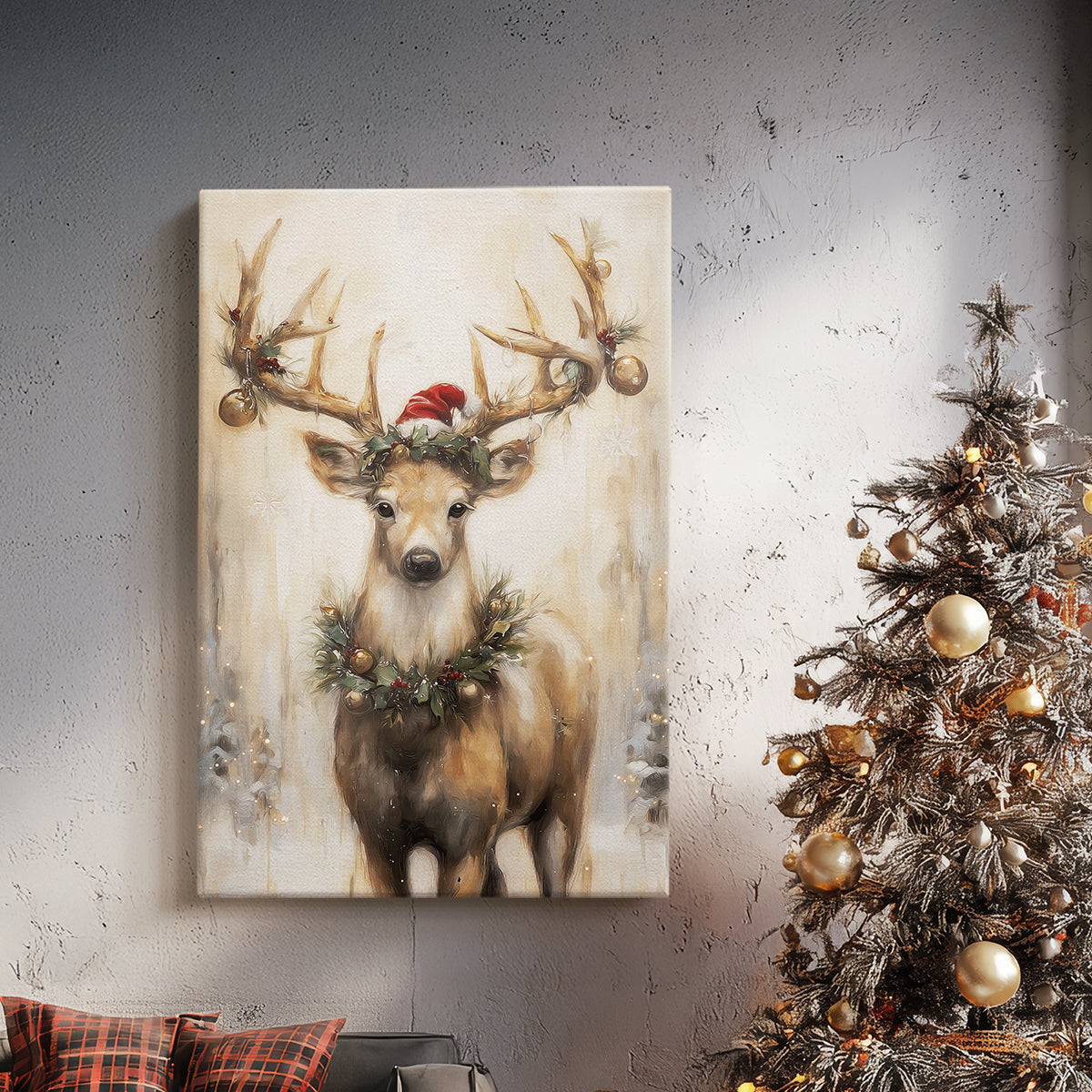 Tinsel-Gold Bells Parish - Canvas Art Print