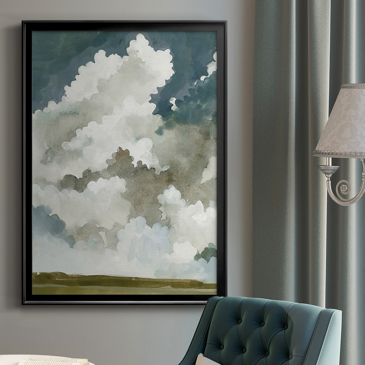 Vast Neutral Sky I - Modern Framed Canvas Print