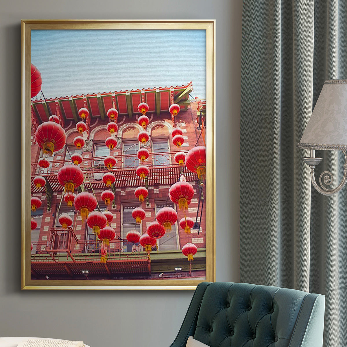 Lovely Lanterns II - Modern Framed Canvas Print