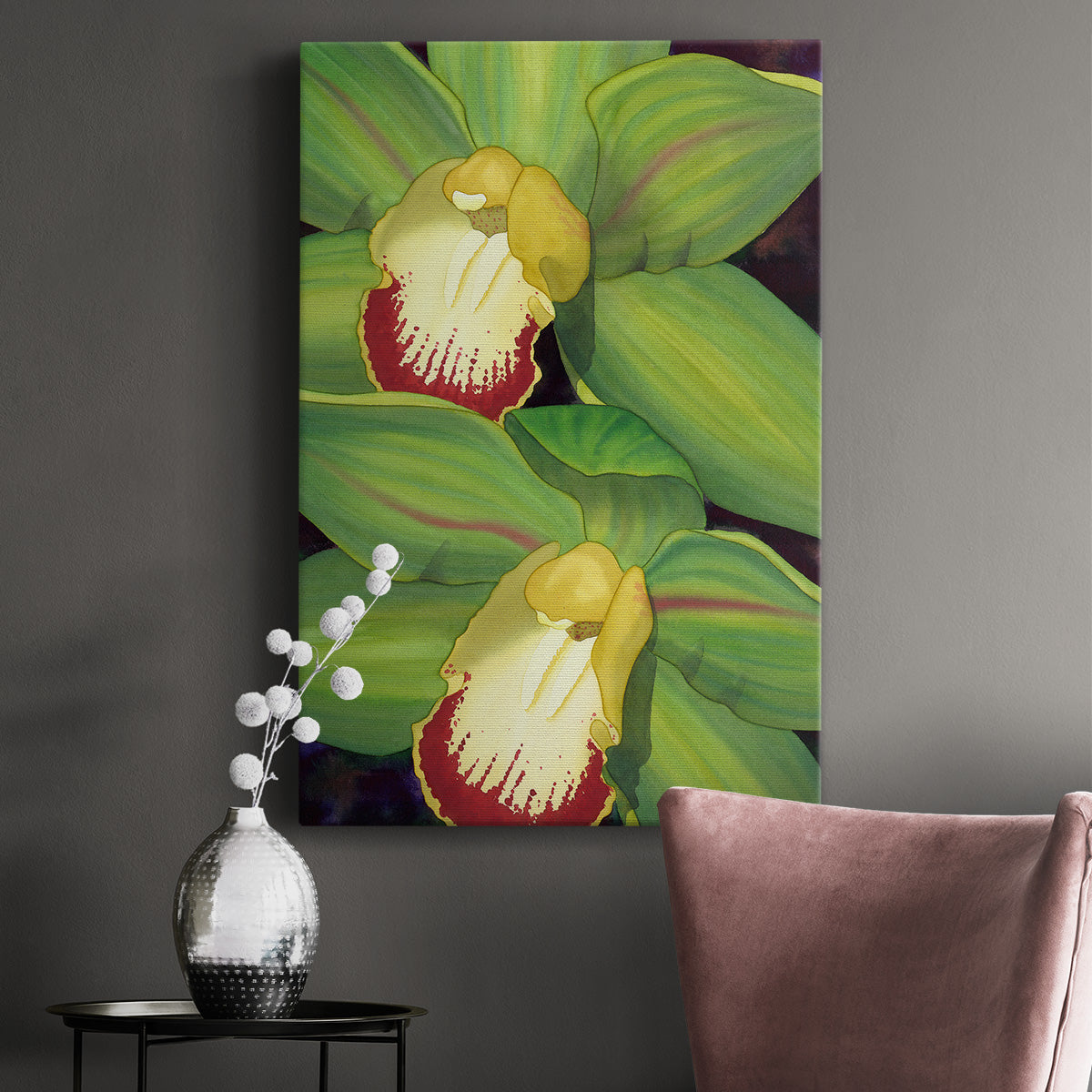 Lime Orchid I Premium Gallery Wrapped Canvas - Ready to Hang